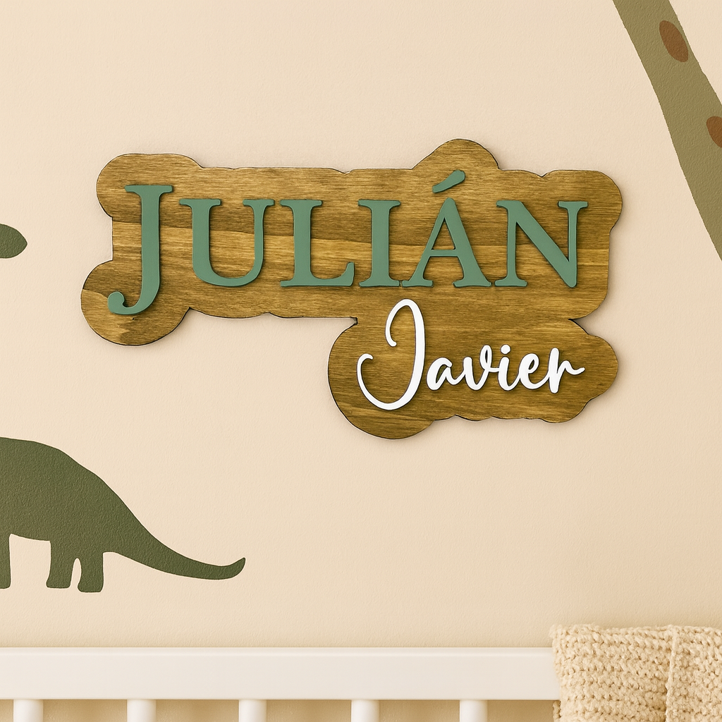 Nombre en Madera Manuscrito