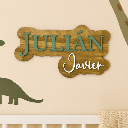 Nombre en Madera Manuscrito