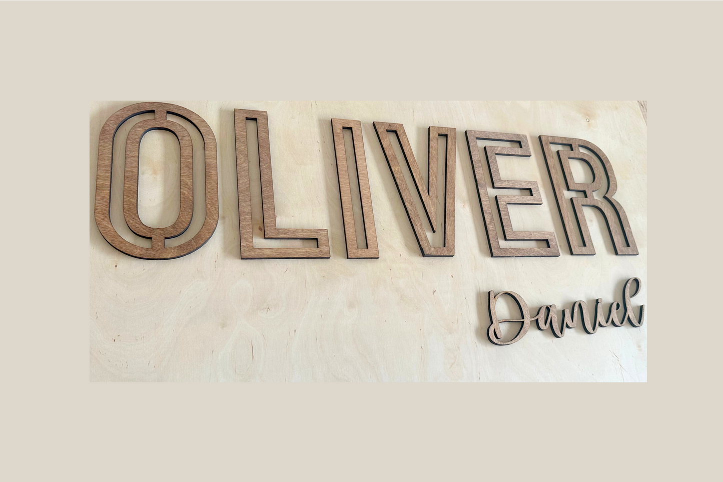 First and Second Wood Name Sign