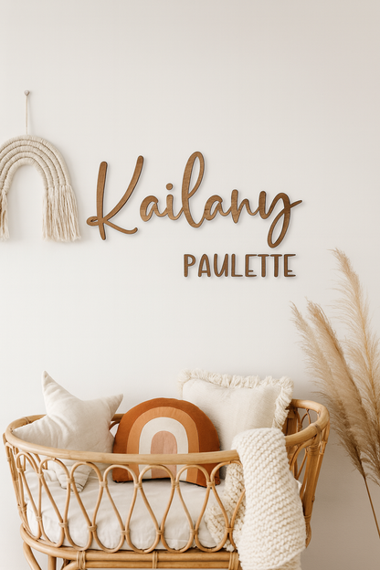 First and Second Wood Name Sign