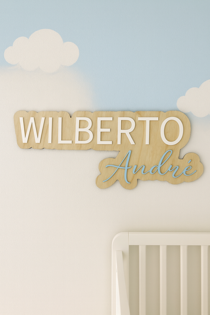 Nombre en Madera Manuscrito