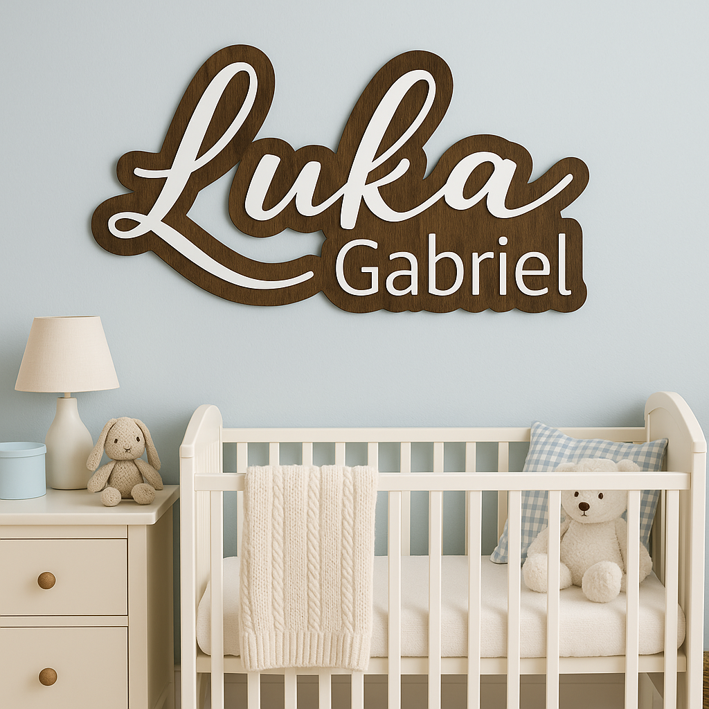 Nombre en Madera Manuscrito