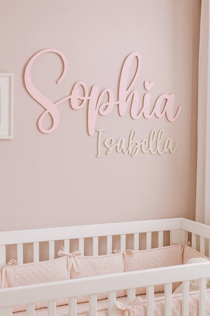 First and Second Wood Name Sign