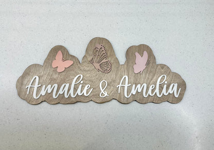 Nombre en Madera 3D con Mariposas
