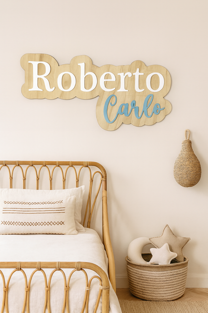 Nombre en Madera Manuscrito