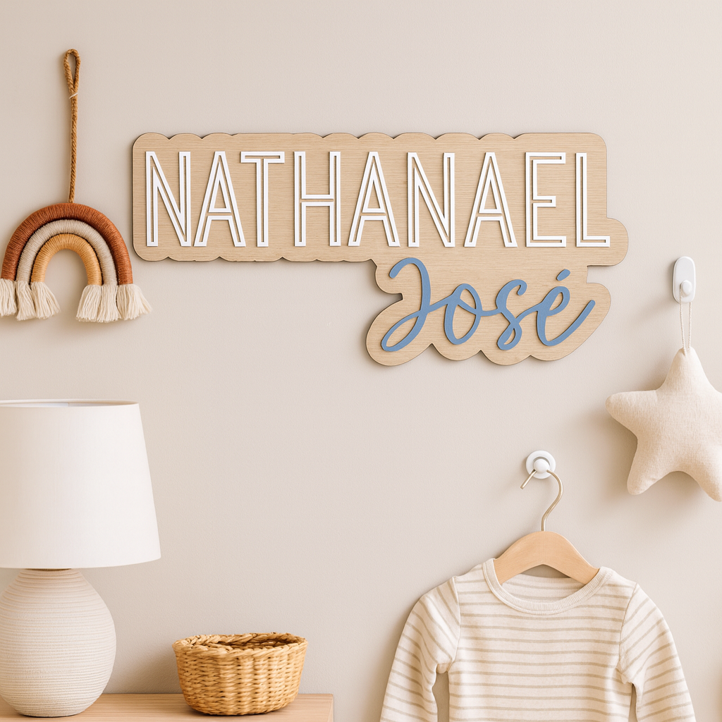 Nombre Madera Letra Inline