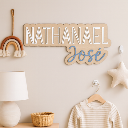 Nombre Madera Letra Inline