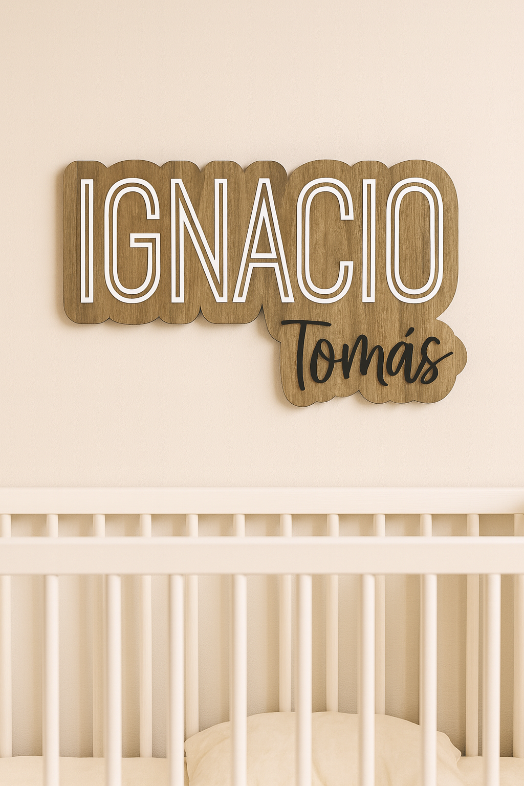 Nombre Madera Letra Inline