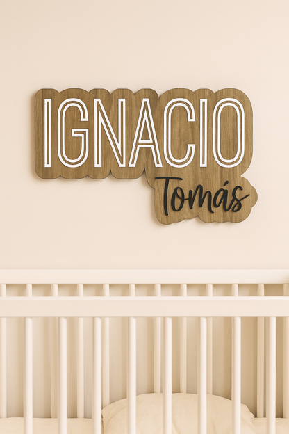 Nombre Madera Letra Inline