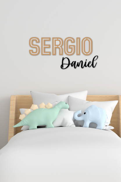 First and Second Wood Name Sign