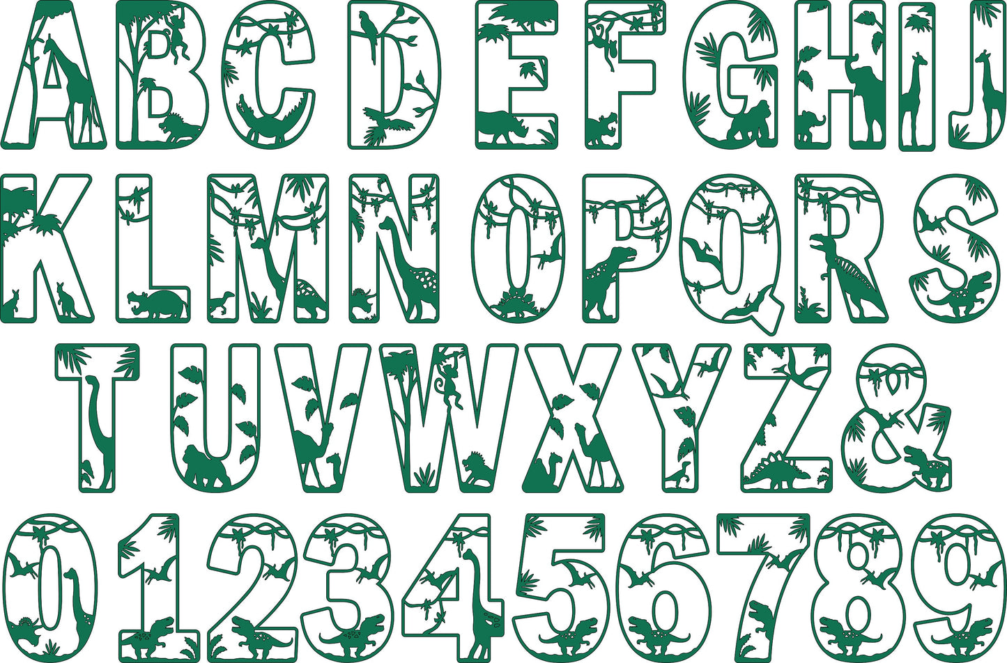 Letras de Dinosaurio